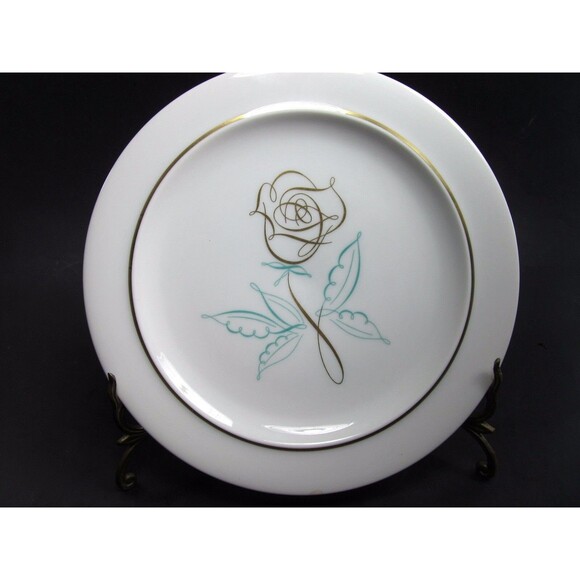 Easterling Spencerian Rose China Bavaria Germany  Salad Plates 8.5" Bundle of 4 - Picture 1 of 5